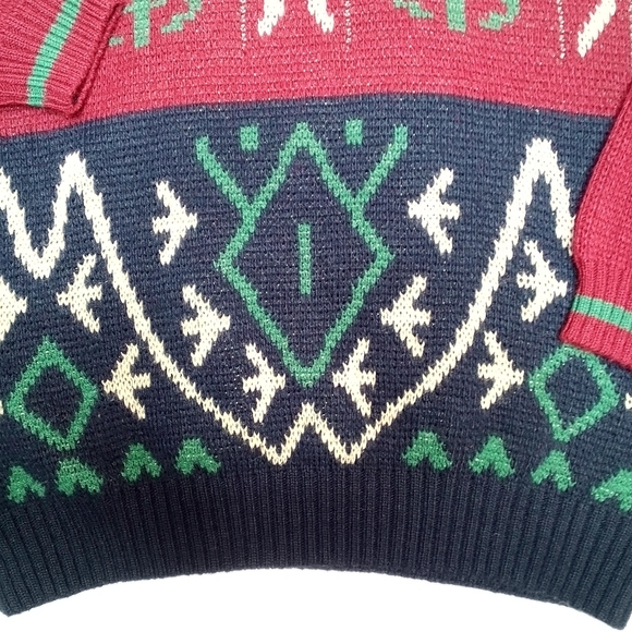 Vintage 90s OshKosh B'Gosh Wool Blend Knit Grandpa Sweater Italy Mens Large Tall - Picture 4 of 10